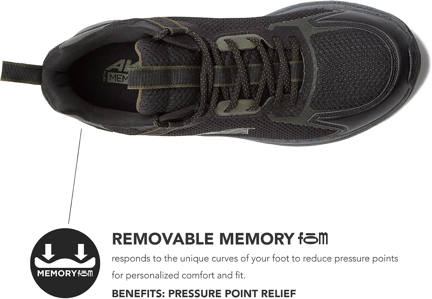 Avia Canyon Men’s Trail Shoes and Walking Sneakers with Arch Support and Breathable Mesh