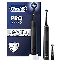 Oral-B Spazzolini Elettrici Ricaricabili Pro Series 3 Neri con 3 Testine di ricambio. 2 Spazzolini