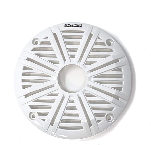 Miniatura 4 de KICKER Altavoces marinos LED de 6.5 pulgadas (1 par) parrillas de agua salada blanca, altavoces de repuesto OEM