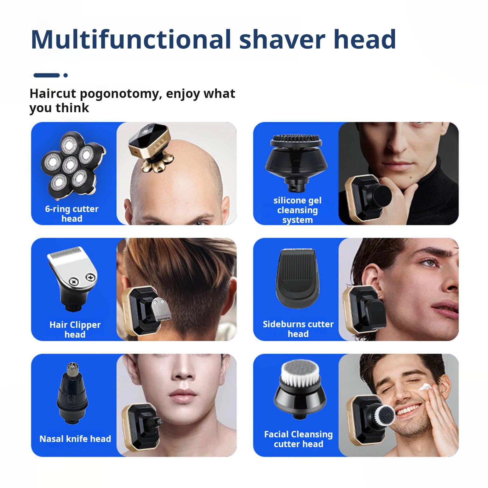 Multiuso Ricaricabile Capelli Trimmer e Rasoio Set Uomini 6 Floating Trimmer Capelli per Personalmente Grooming Uomini Galleggiante