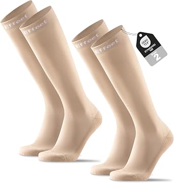 Compression Flight Socks for Men & Women, 2/4 Pairs, Cushioned