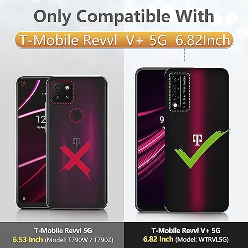 Miniatura 2 de Funda diseñada para T-Mobile Revvl V Plus 5G, funda para teléfono para T-Mobile Revvl V+ 5G con protector de pantalla integrado a prueba de golpes,