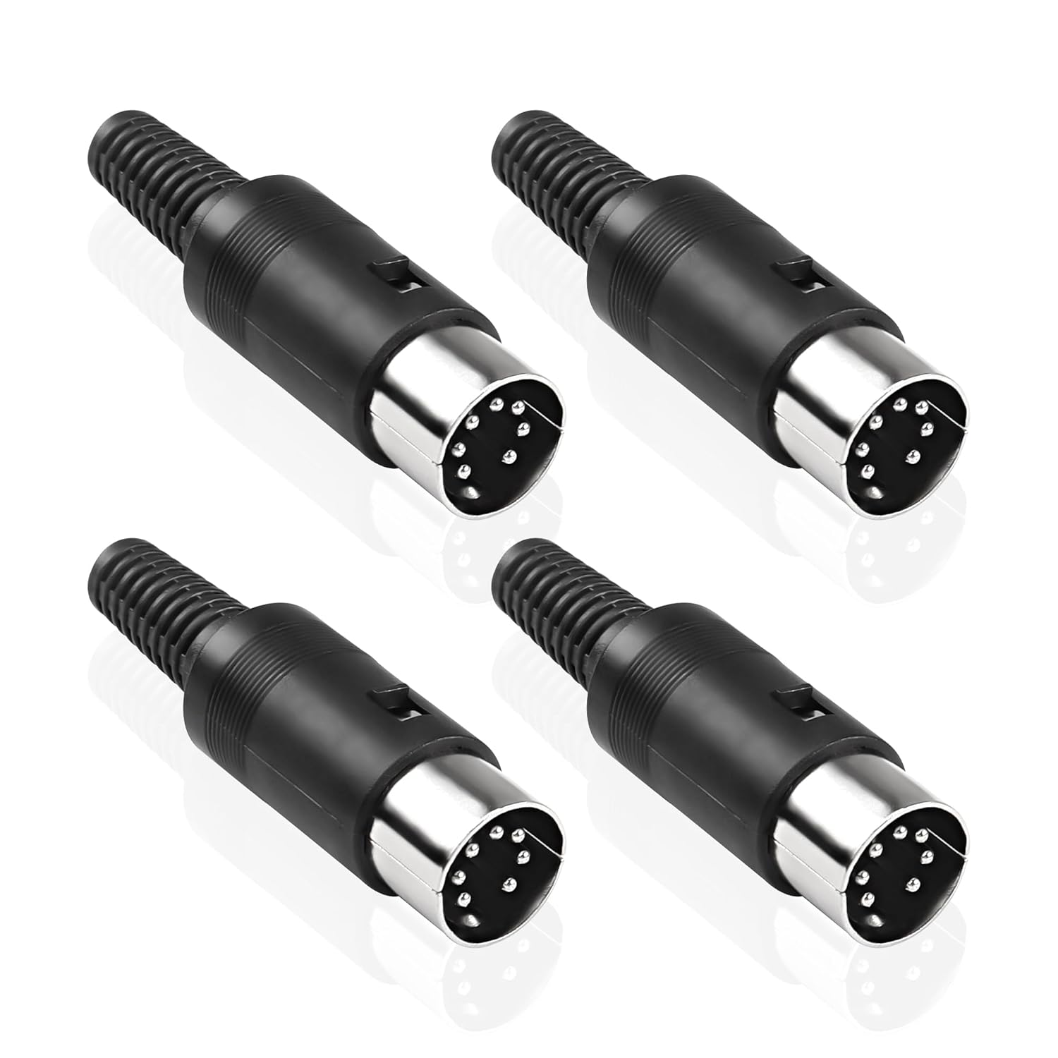 MEIRIYFA DIN 7-Pin Male Plug Connector, 4 Pack DIN 7 Pin Plug MIDI Cable Adapter Socket Solder Terminals Connector for Microphone Amplifiers