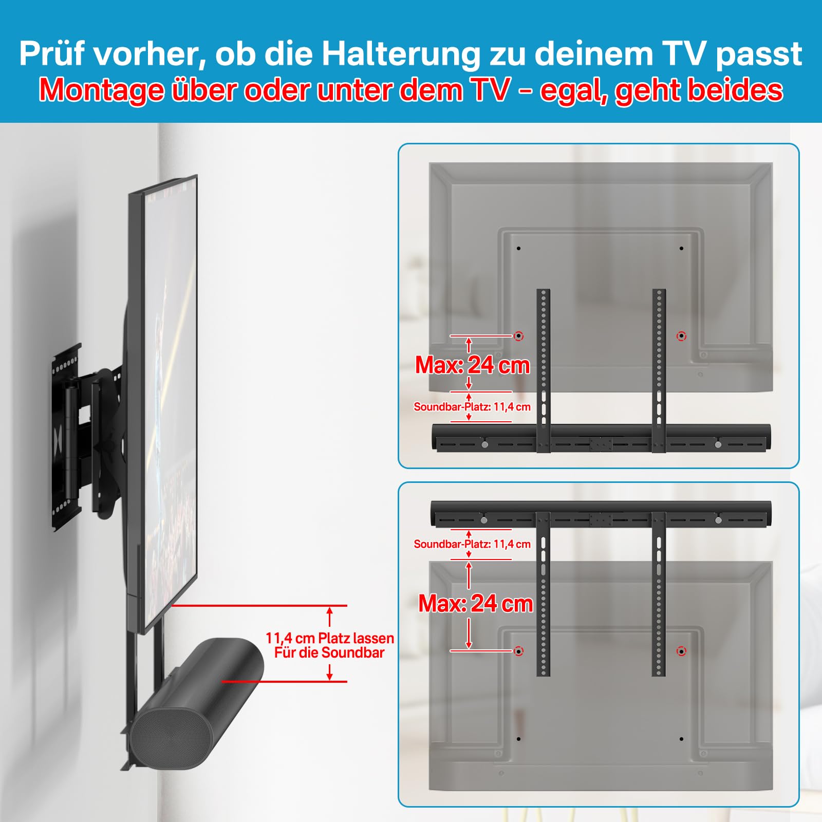Sonos en arc tv-beugel, verstelbare soundbar-houders Sonos en arc tv-beugel, verstelbare soundbar-houders
