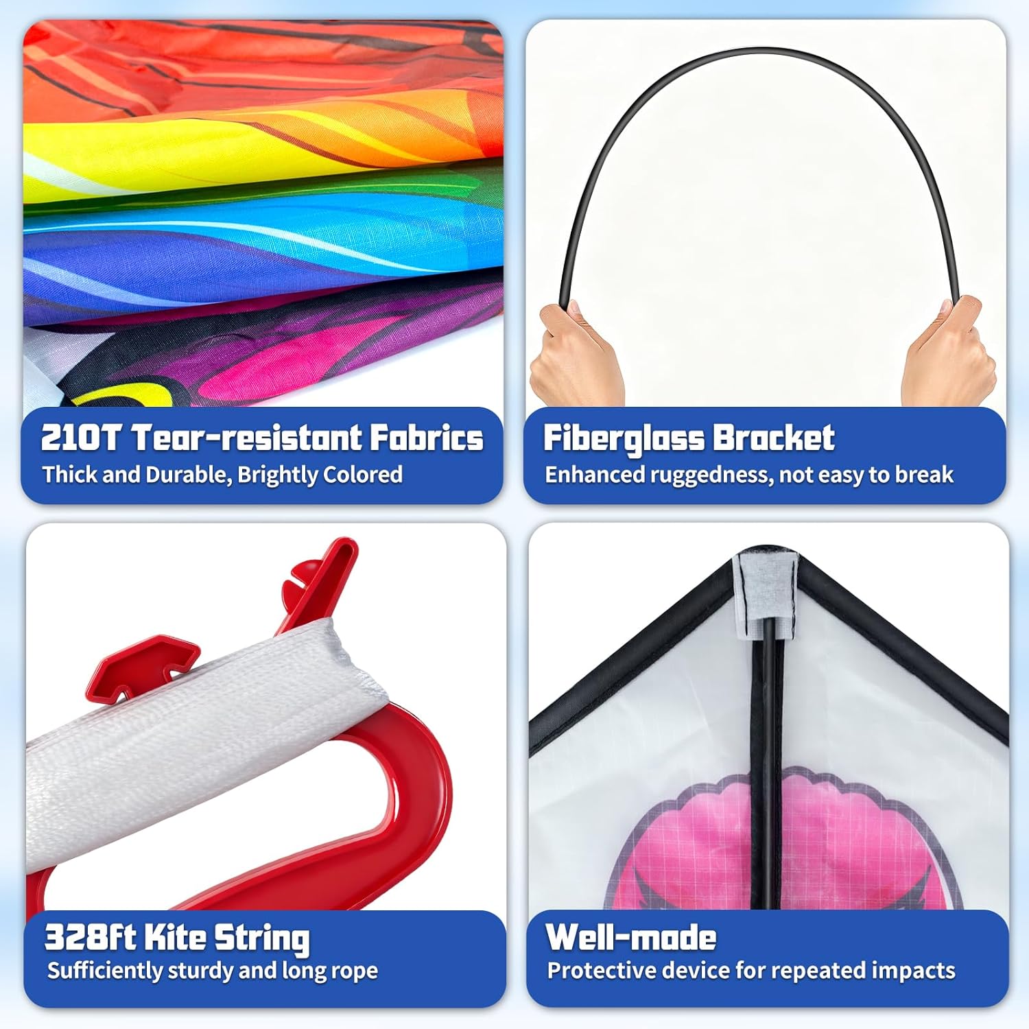 YongnKids Kite, 2 Pack Kites for Kids Ages 4-8 8-12 & Adults, Easy to Fly Kite for Beginner, Great for Outdoor Activities & Family Trip Easter Gifts