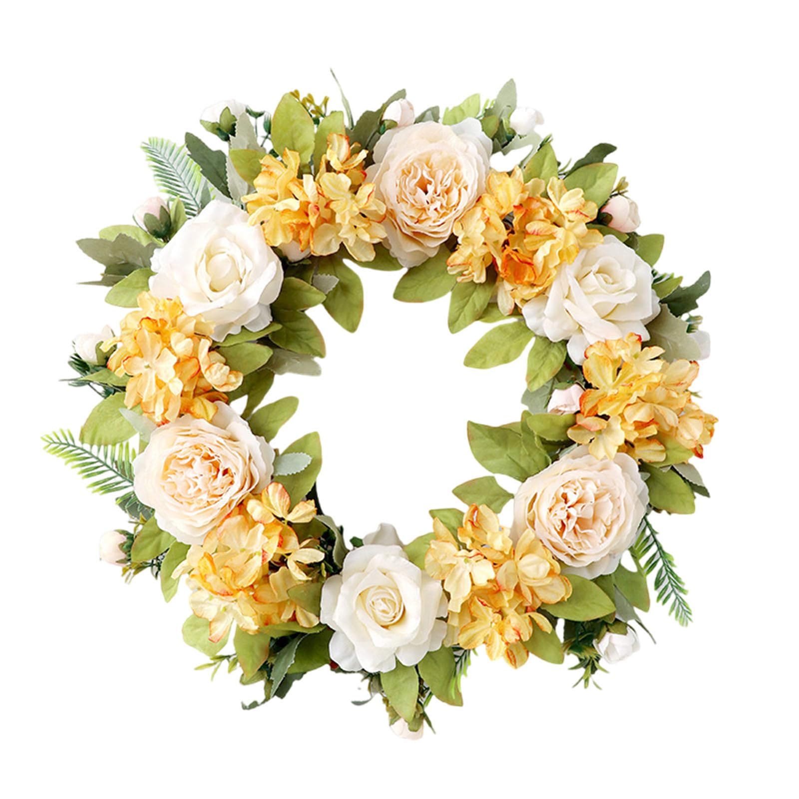 Elnwnnkc Rose and Wreath for Door Decoration Realistic Silk Flower for Indoor and Outdoor Use Daily Casual Use Silk Flower Decoration