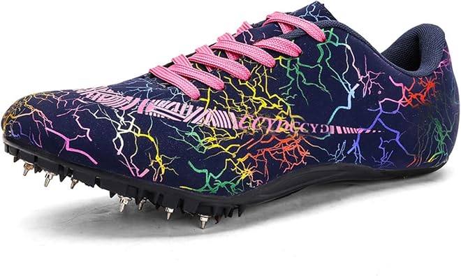 Track Spikes Shoes Field Distance Running Men's Spikes Sprint Sneakers Athletic Race Jumping Breathable Training Lightweight Track Shoes for Mens Girls Women