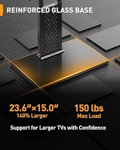 Miniatura 36 de Perlegear Soporte de TV de mesa, soporte universal para televisores LCD LED OLED de 23 a 60 pulgadas, soporte de base de TV de altura ajustable