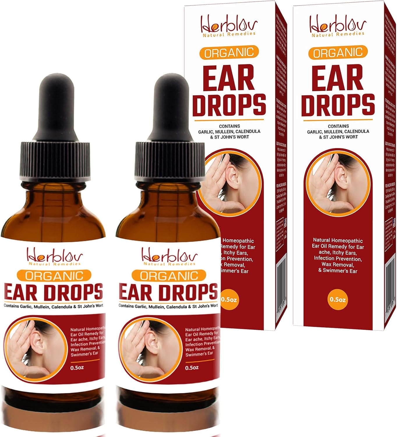 Buy Organic Ear Oil For Ear Infections Natural Eardrops For Infection Prevention Swimmer S Ear Wax Removal Kids Adults Baby Dog Earache Remedy With Mullein Garlic Calendula Made In