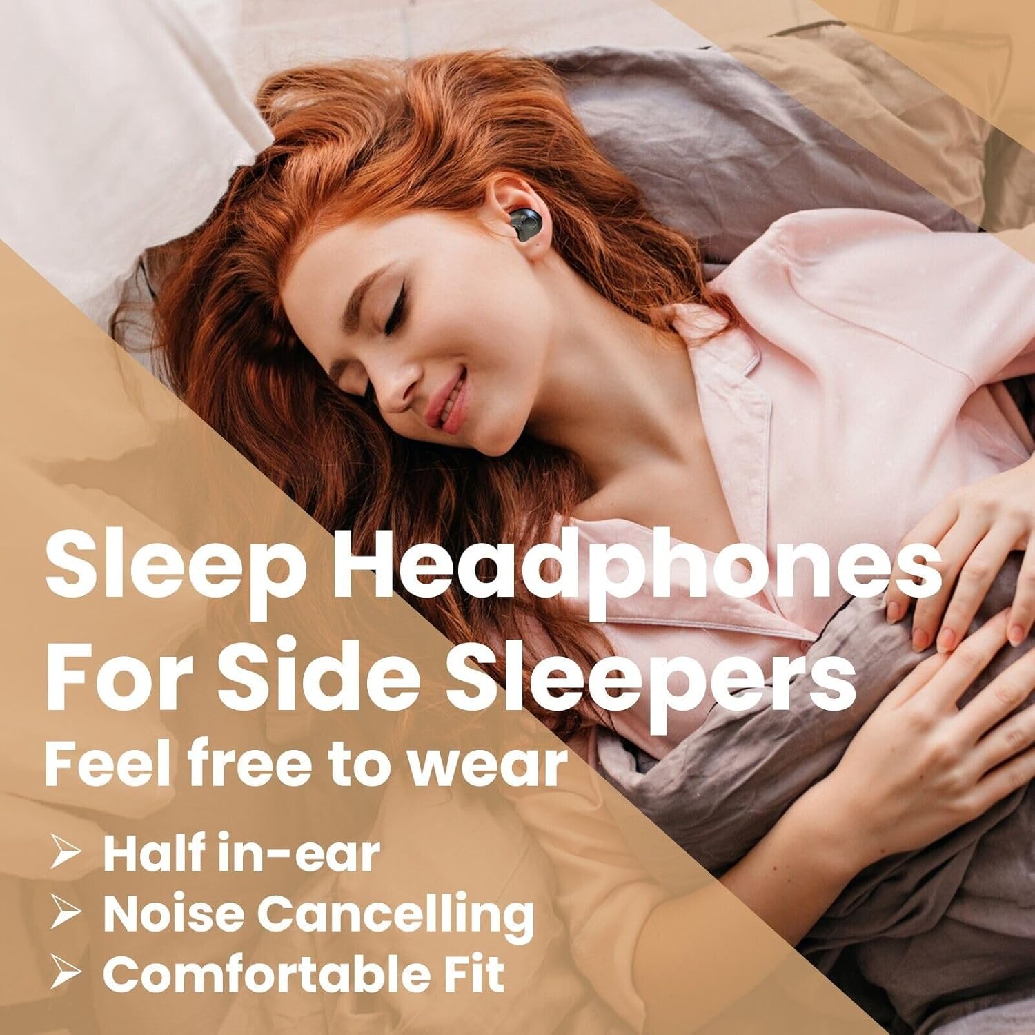 Micool Invisible Sleep Wireless Earphone, Ipx5 Waterproof Earbuds, Lightweight Sleep Headphones Bluetooth 5.3, Painless Sleeping Earphones for Sensitive Sleeper with Long Battery Life (Black)