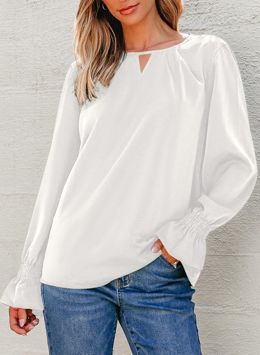 Dokotoo Womens Blouses for Women Dressy Casual Womens Fall Fashion 2025 Tops Women's Long Sleeve Blouses - Image 3