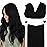 GOO GOO Wire Hair Extensions Human Hair, 1 Jet black Natural 12inch 70g, Invisible Wire Hair Extensions with Transparent, Seamless Fish Line Hairpiece