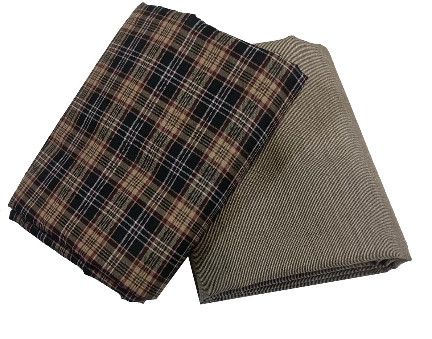 Men's Checked Shirt and Trouser Unstitched Fabric Set -Gift Pack (Multicolour_Free Size) 30001