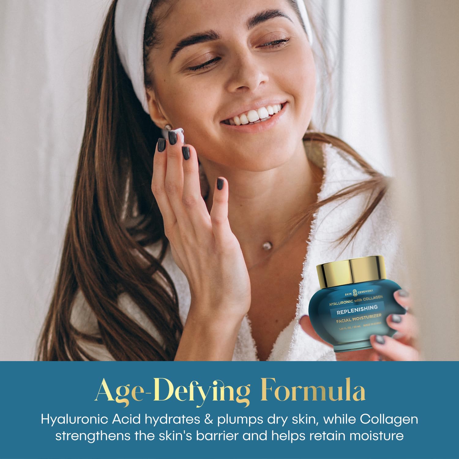 Hyaluronic Acid & Collagen Replenishing Moisturizer - Deep Hydration & Moisture Retention, Anti-Aging - Dermatologist Tested, Clean Beauty, Korean Skin Care - 1.69 FL.OZ. (2 Pack) - Image 3