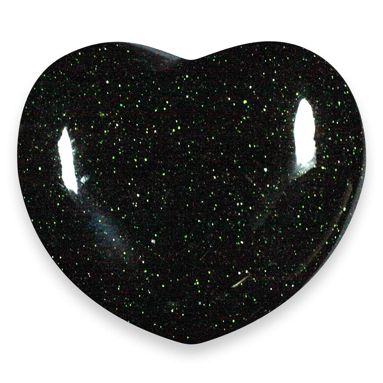 Green Goldstone Crystal Heart ~45mm