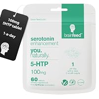 Serotonin Supplements (60) | 1-a-Day Serotonin Mood Support | 5HTP 100mg Per Tablet from Griffonia Seed Extract | Natural Serotonin Booster | 2 Month Supply