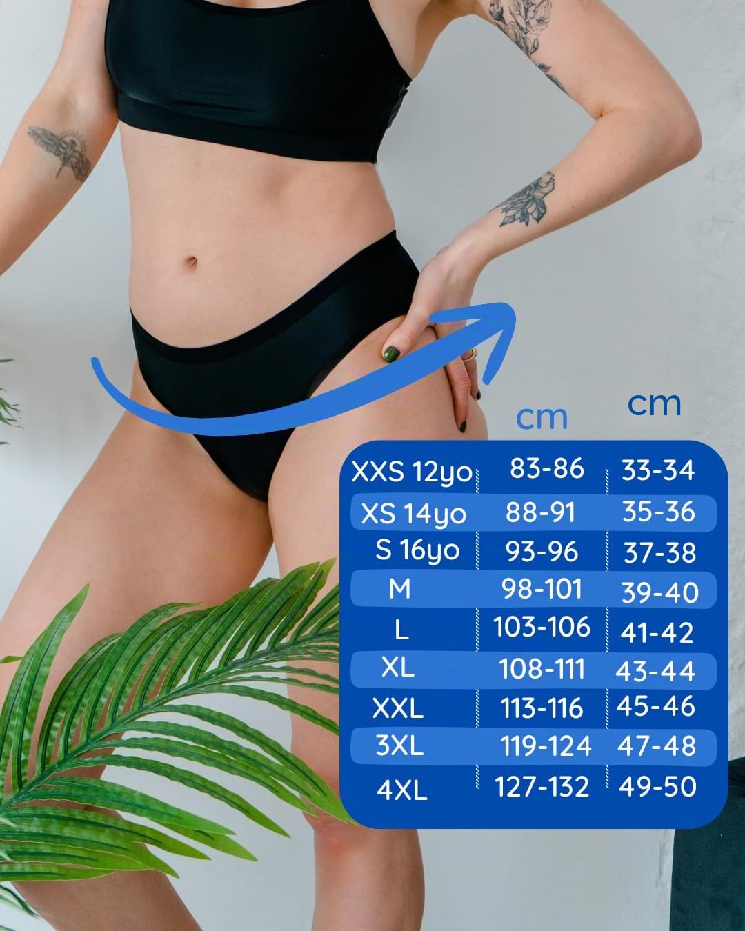 NoBlood - Bikini Menstrual 2 Piezas XXS-XXL con Tirantes Ajustables | Bañador menstrual: absorbente, cómodo y con protección reforzada. Para playa, mar y piscina.
