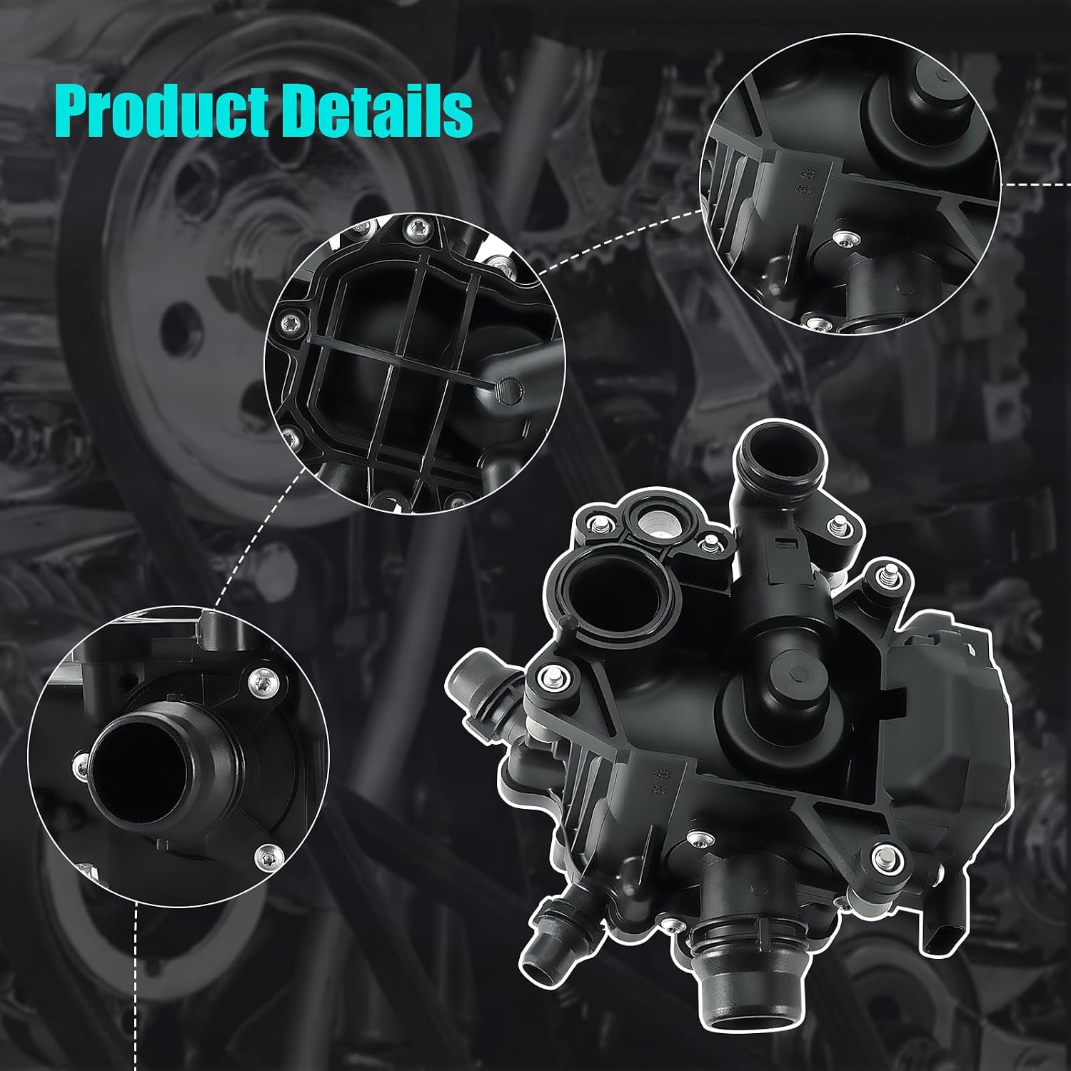 AULINK 11537644811 Coolant Thermostat Housing Heat Manage For BMW 2.0L L4