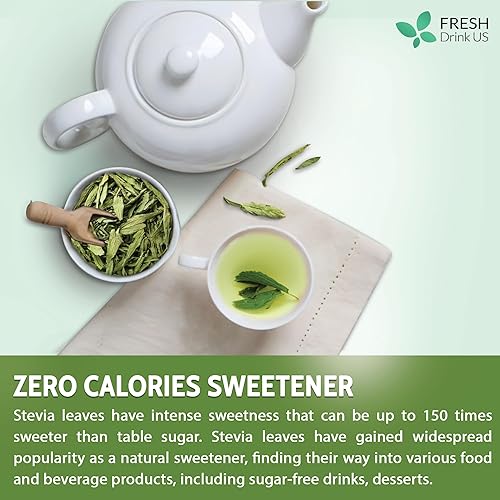 Miniatura 7 de Más de 500 hojas de stevia naturales, hojas secas enteras, hojas de stevia 100% puras, sustituto del azúcar para el té, café, té de hierbas de hoja