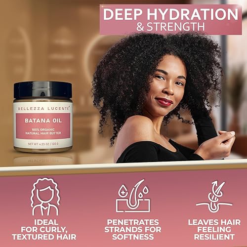 Miniatura 3 de Bellezza Lucente Batana Oil Butter - Hidratante natural para cabello seco y dañado y crecimiento del cabello, 4 onzas