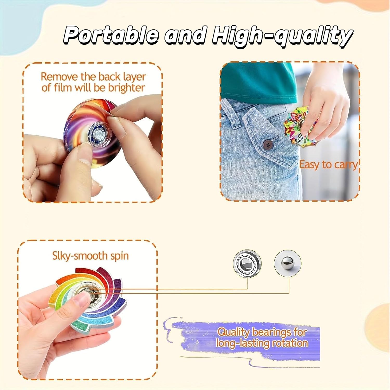 20 Pack Fidget Spinners, Fidget Toy Bulk for Kids Adults, Easter Basket Stuffers Mini Colorful Fidgets ADHD Stress Relief, Party Favors Christmas Birthday Gifts Treasure Box Classroom Prizes