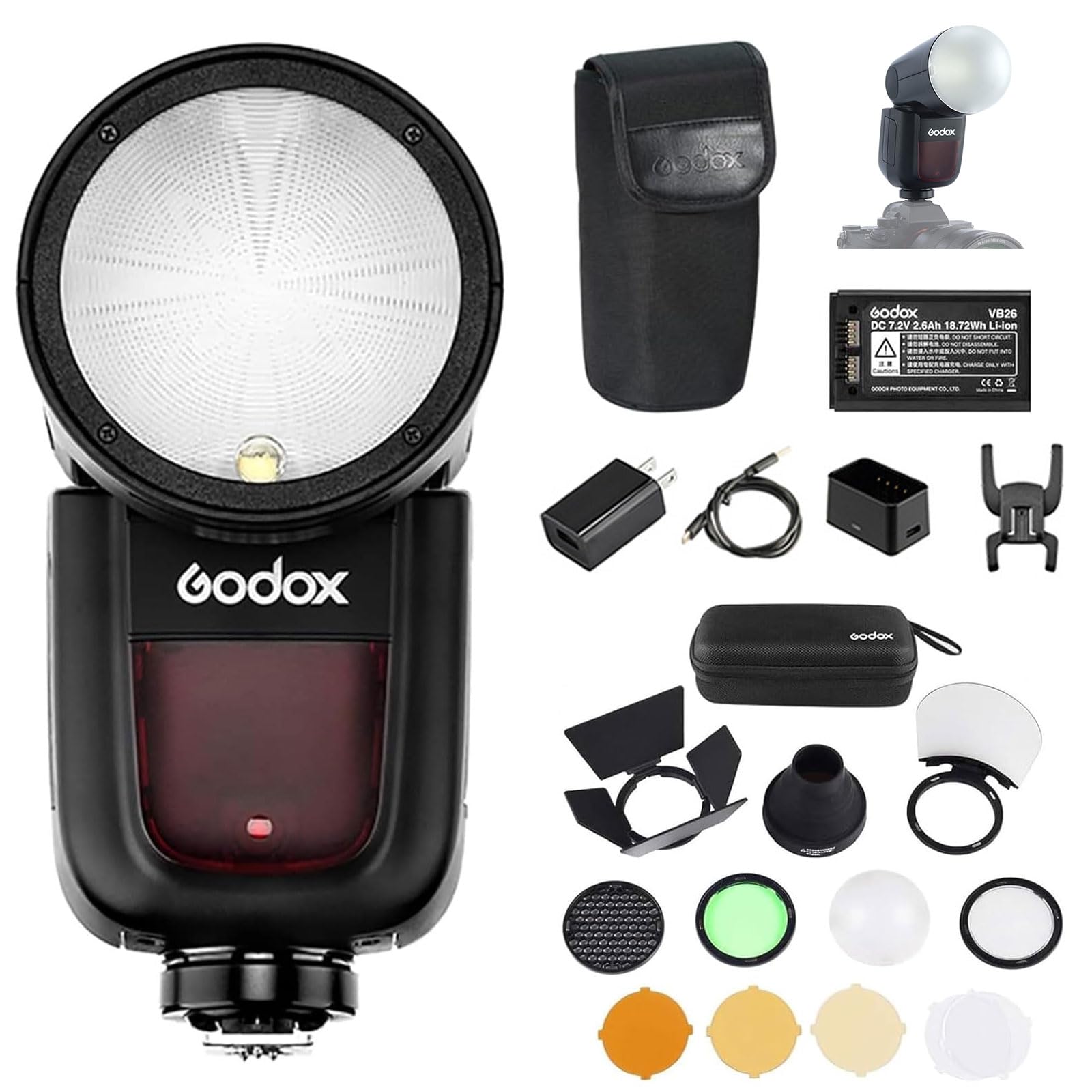 Canon - 【新品未使用】GODOX V1C Canon EOS用 + AK-R1 Amazon.com : Godox V1 V1C Camera Flash with AK-R1