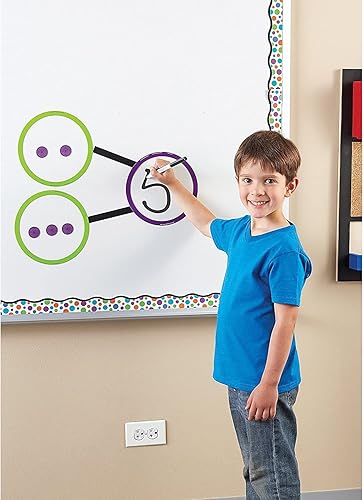 Miniatura 2 de Learning Resources Enlaces numéricos magnéticos gigantes, ayudas para profesores de matemáticas, accesorios para pizarras blancas, 55 piezas, grados