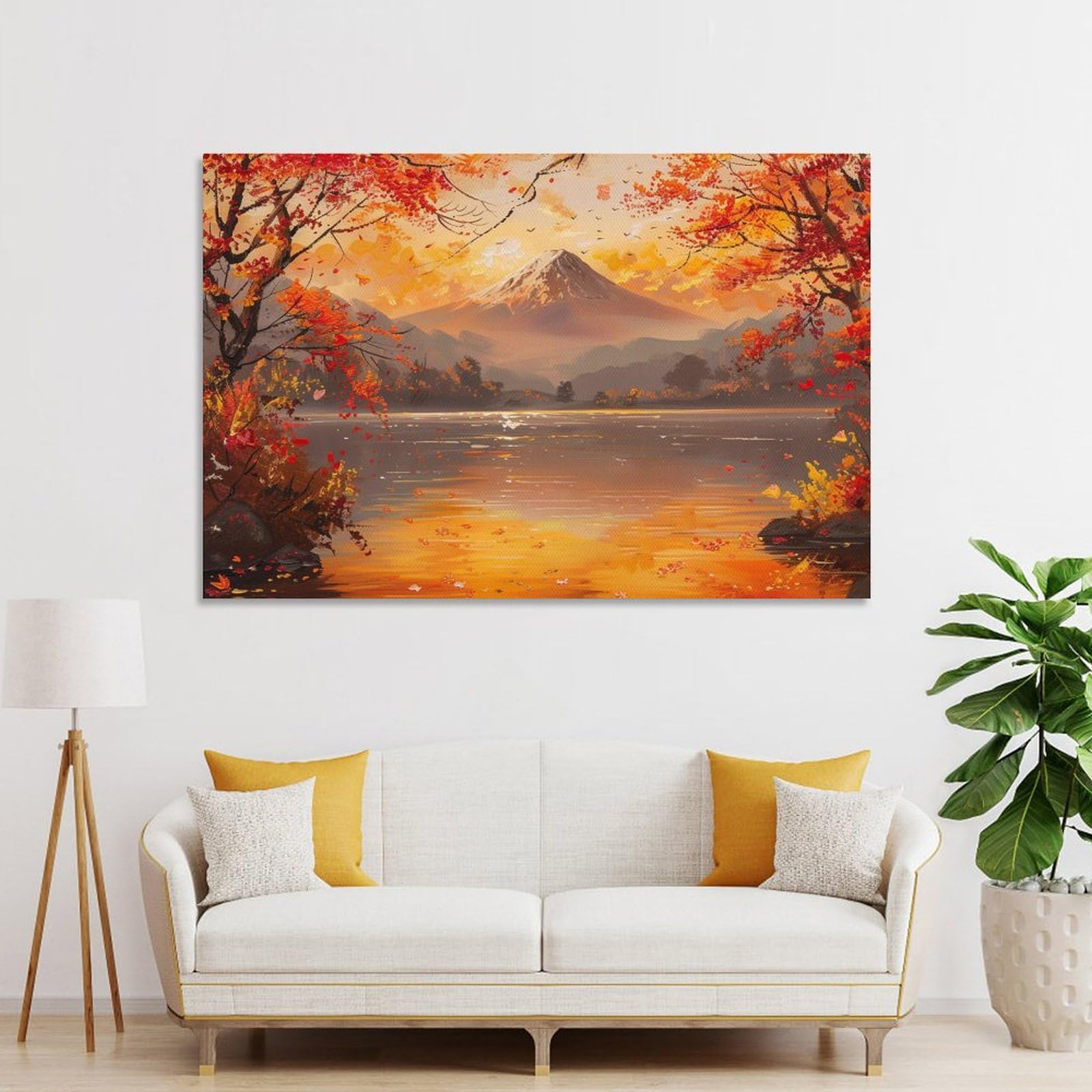 Amazon.co.jp: 絵画 富士山の秋の風景 アートパネル ポスター 美しい 