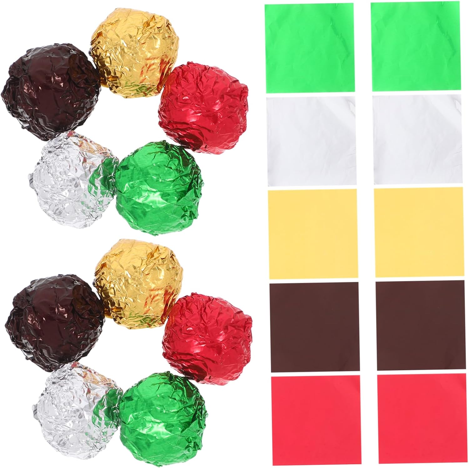 500pcs Aluminum Foil Wrappers Gold Foil Paper for Candy Packaging Wrapping Decorative Art Projects Parties Wedding