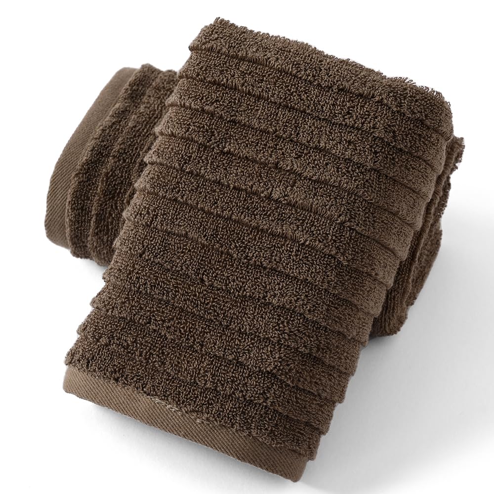 sense gnosis Super Soft Luxury Hand Towel Stereoscopic Ladder Striped Design 100% Cotton Absorbent Decorative Hand Towel for Bathroom 13 x 29 Inch (