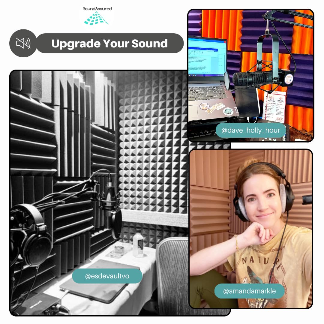 Bass Absorbing Wedge Style Panels - Soundproofing Acoustic Studio Foam - 12"x12"x4" Tiles - 2 Pack - DIY (Charcoal) - Image 5