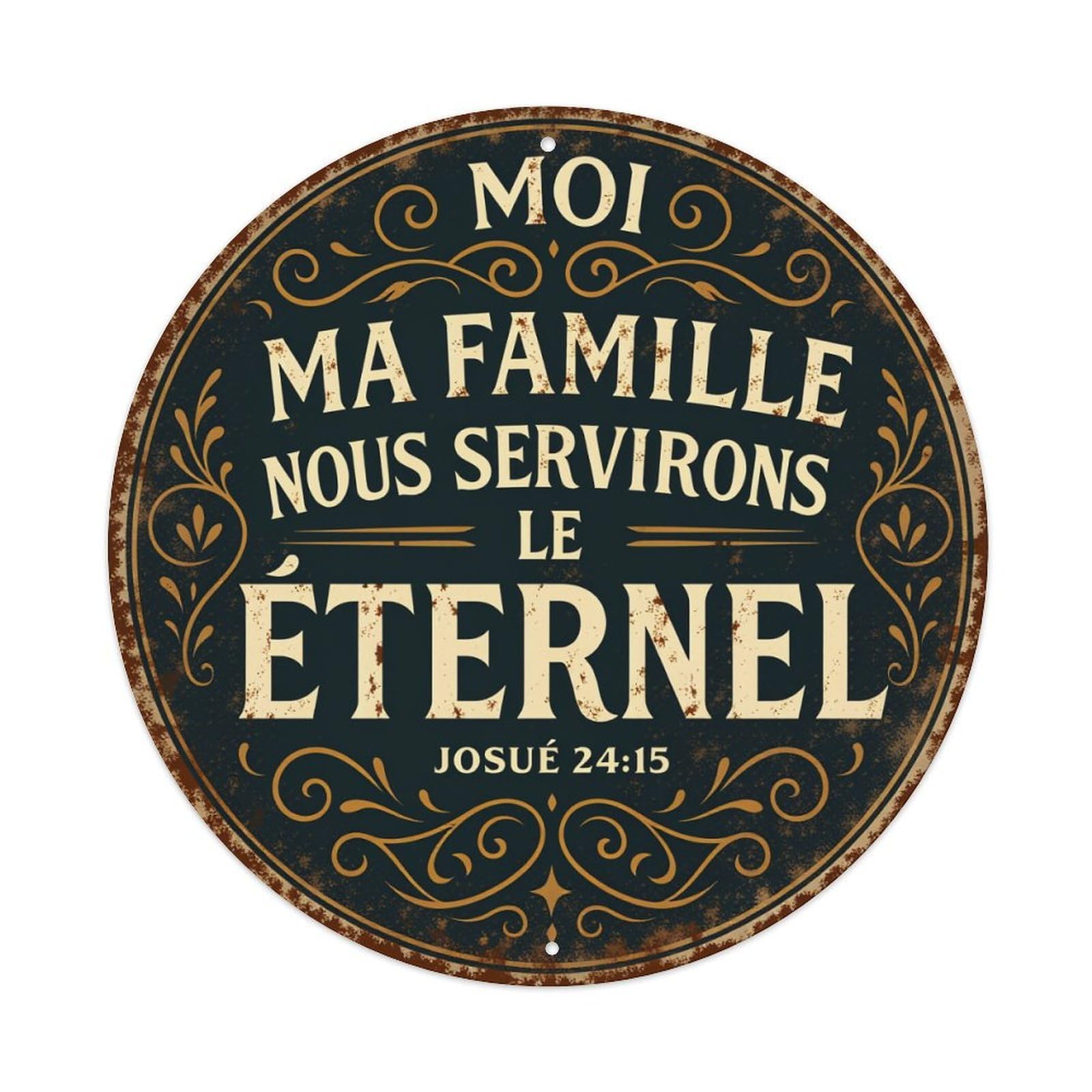 As for Me And My Family, We Will Serve The Lord Metal Tin Sign Plaque