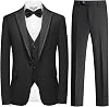 Tuxedo Suits for Men 3 Piece Regular Fit Formal Set Notch Lapel Suit Jacket Pants for Wedding Business