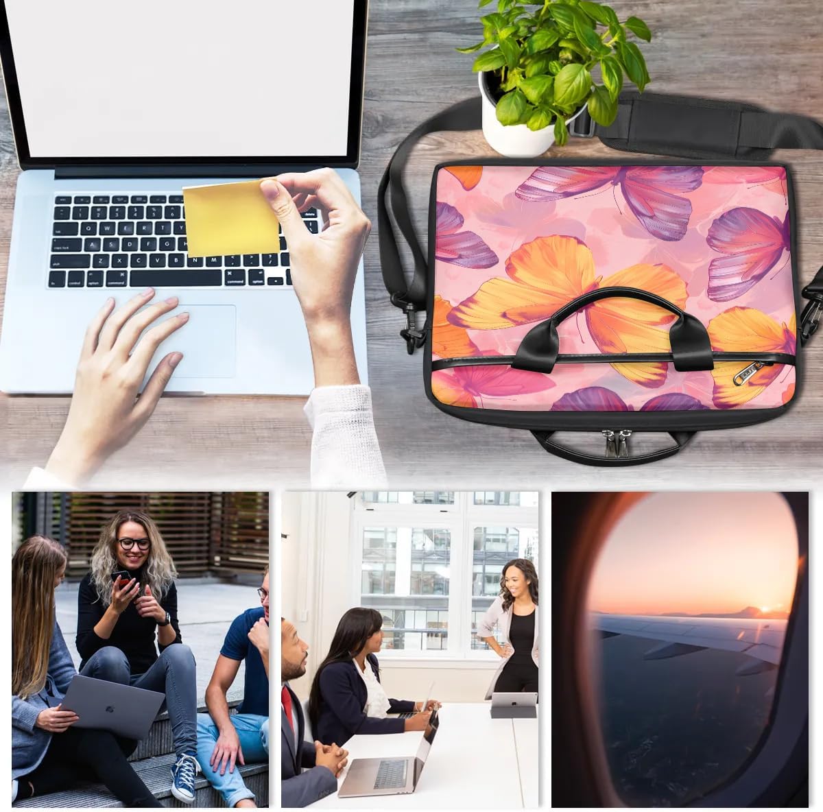 Dragonfly Pattern 15 Inch Laptop Bag Laptop Shoulder Bag Computer Cases for Laptops or Tablets