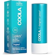 COOLA Organic Liplux Lip Balm and Sunscreen with SPF 30, Dermatologist Tested Lip Care for Daily Protection, Vegan and Gluten Free, 0.15 Oz