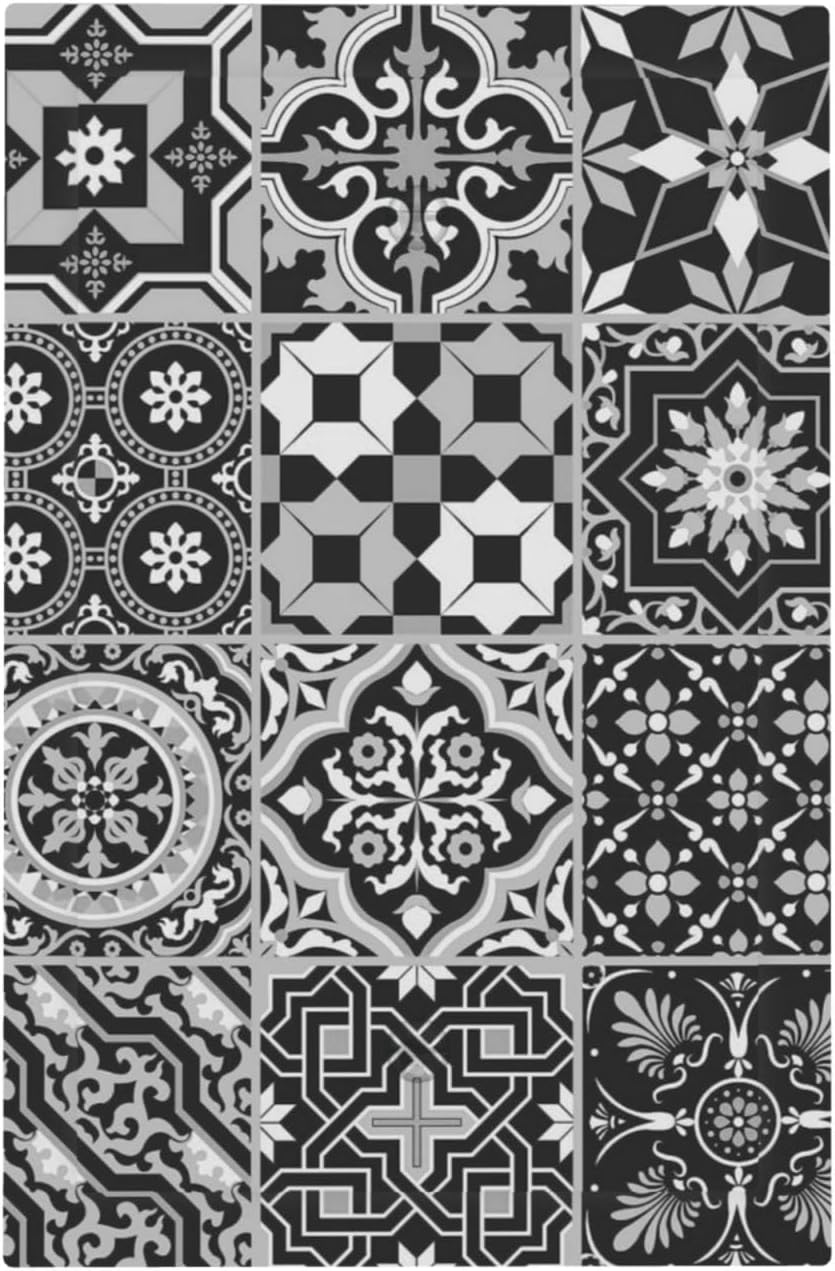 Black Tiles Modern Retro Textures Morocco 1 Gang Light Switch Cover No Device Blank Wall Plate Decorative Switchplate Electrical Faceplate for Bathroom Home Bedroom Art image 2