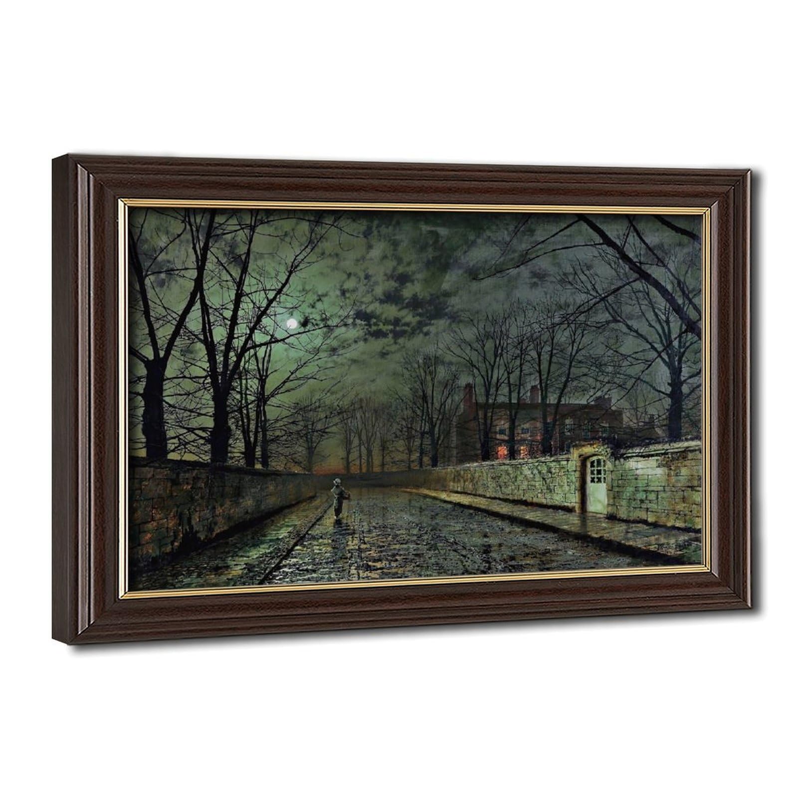 WCYB Stretched Canvas Silver Moonlight by John Atkinson Grimshaw Street Scenes Prints Posters Canvas Deco Paintings Wall Art For Office Living Room Hangabl