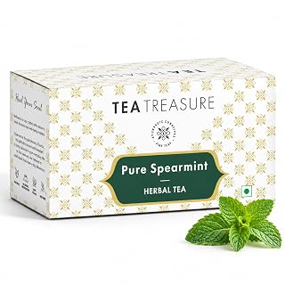 Tea Treasure Spearmint Herbal Tea- 50 Teabags, Helps in PCOS, PCOD, Hormonal Balance, Weight Management, Reduce Facial Hair & Digestion, Caffeine Free