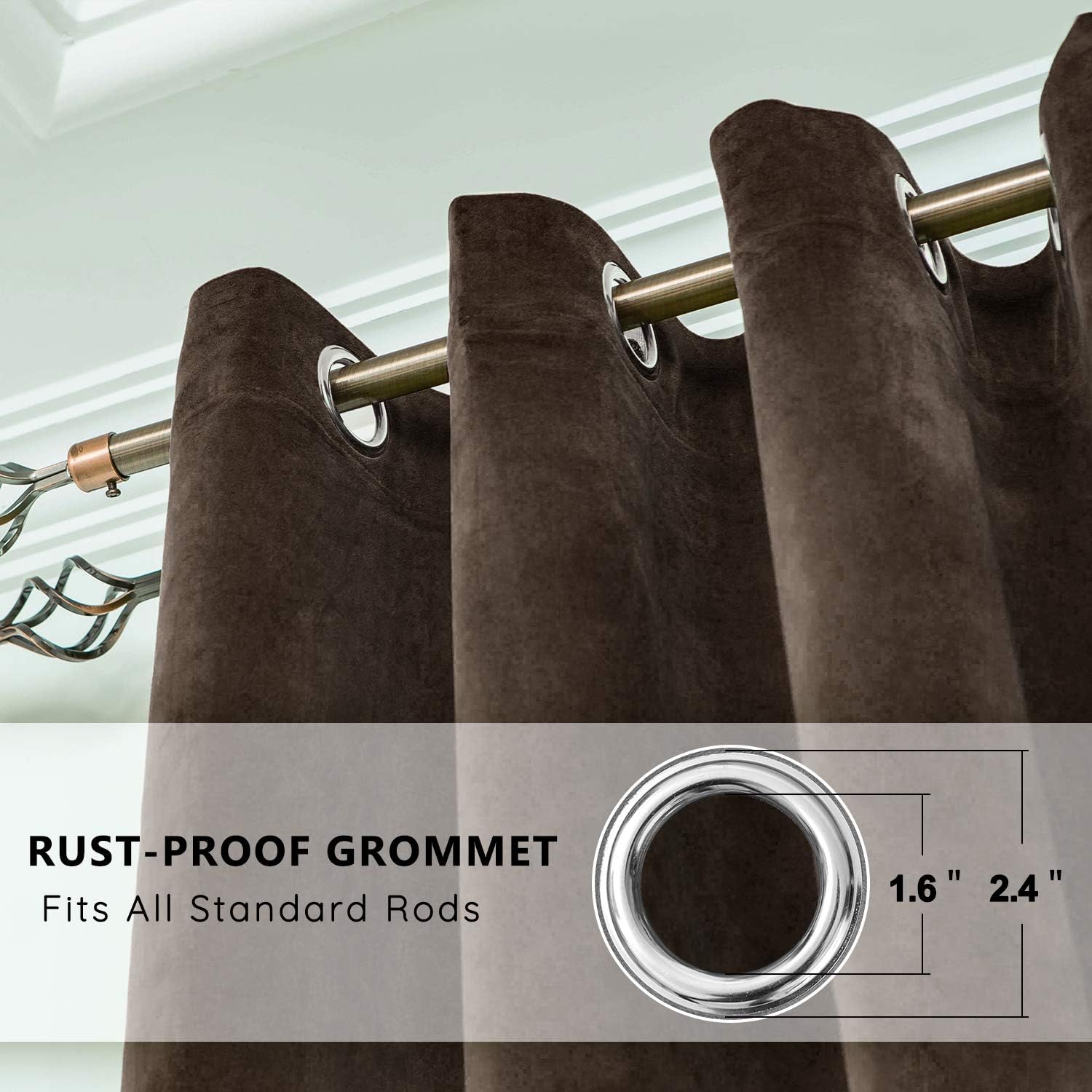 Uр Tо 40% оƒƒ Extra Wide Room Divider Curtain Panels - Light Blocking Noise Reducing Grommet Slider Velvet Drapes for Bedroom/Living/Dining/Guest Room (Dark Chocolate Brown, W100 x L108 inches, 1 Pc) 🔥 Flаѕh Sаlе Extra Wide Room Divider Curtain Panels - Light Blocking Noise Reducing Grommet Slider Velvet Drapes for Bedroom/Living/Dining/Guest Room (Dark Chocolate Brown, W100 x L108 inches, 1 Pc)