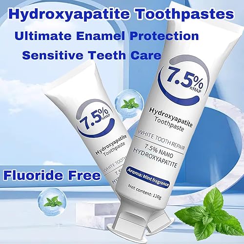 Miniatura 2 de Pasta dental hidroxiapatita para protección del esmalte y fortalecimiento de los dientes, menta suave, aliento fresco, uso diario para la salud