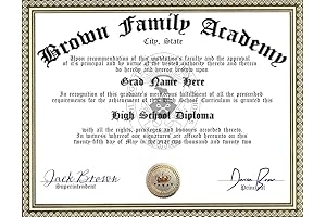 Create a Distinctive Diploma with ONLY $19.99! Family White High School Novelty Diploma