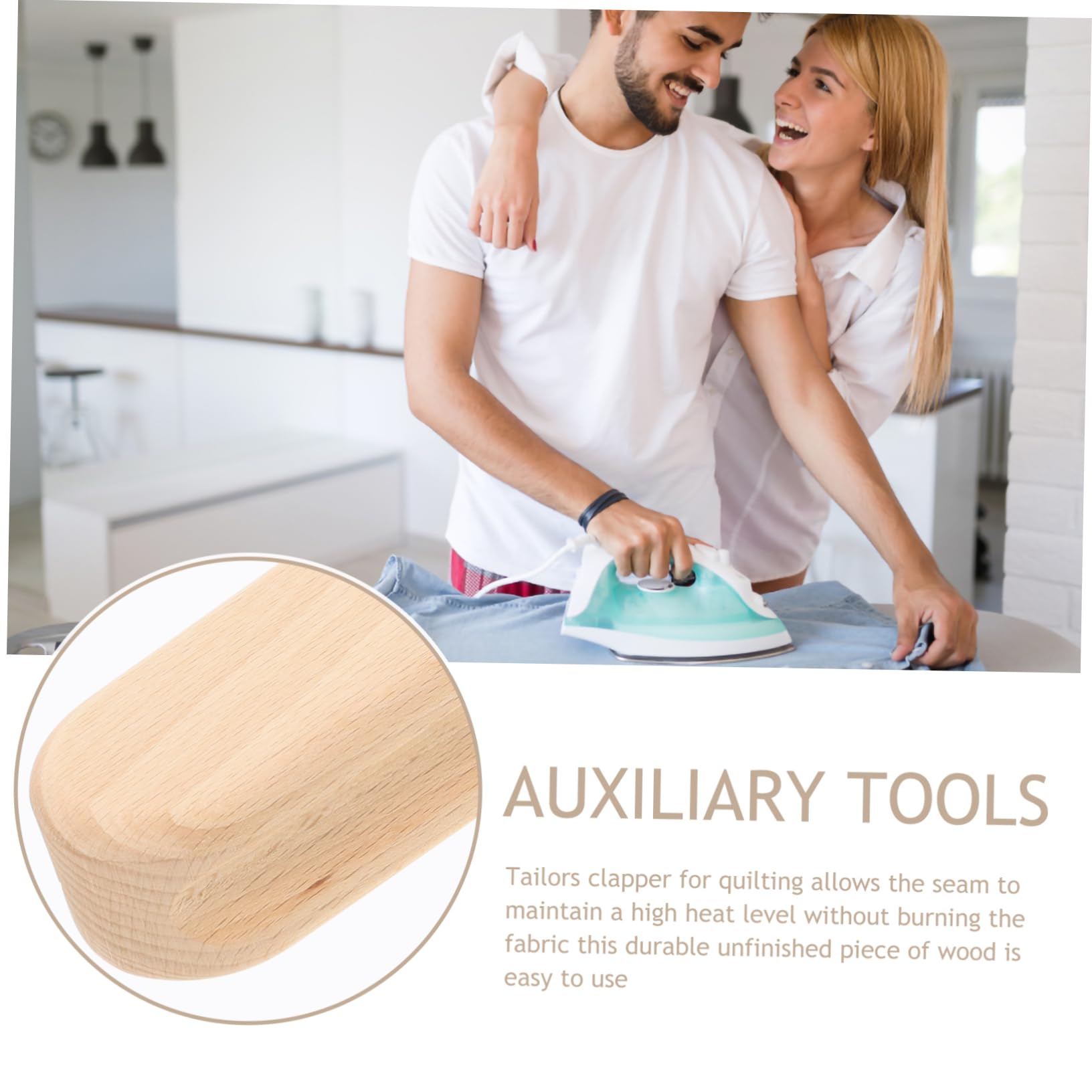 DOITOOL Wooden Tailors Quilter Block Flat Seam Pressing Tool Multi-Purpose Ironing Aid for Sewing