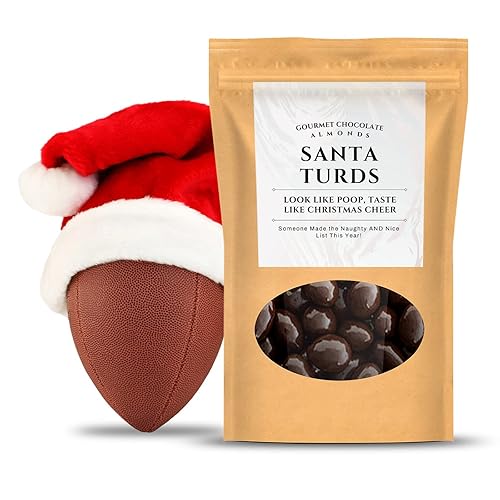 Miniatura 9 de Almendras de chocolate oscuro de Santa Turds, regalos gourmet de Kepperton para hombres, divertidos dulces navideños para adolescentes, rellenos de