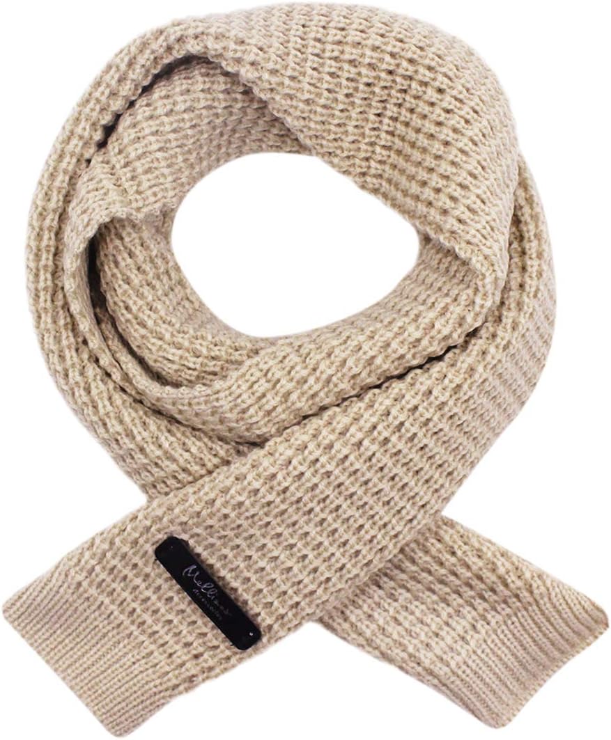 Kids Knitted Scarf Fashion Winter Warm Scarves Solid Color Toddler Soft Warm Scarves for Boys Girls