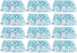 12 Pieces Artificial Flower Wall, 15.75 x 23.62 x 0.79 Inches Blue Silk Artificial Flower Wall Backdrop Decor Panels of Outdoors for Wedding Venue Decor, Candy Wall 3kg