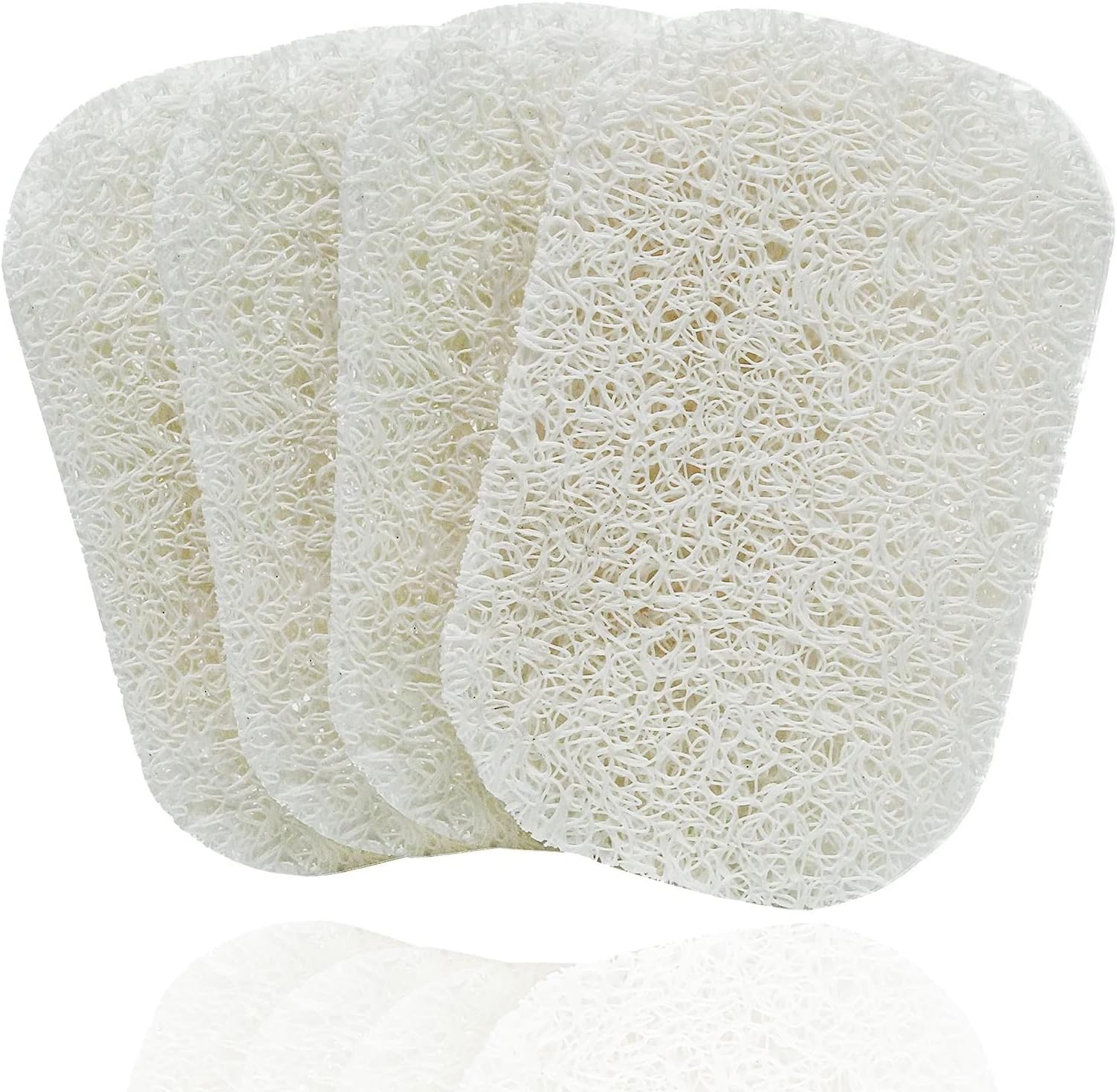 Soap Saver Pads, Non-Slip Soap Holder Pad, Self Draining Soap Bar Holder Pads, Soap Saver Dish for Shower Kitchen Bathroom Travel Hotel Cleaning Supplies (White, 4)
