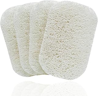 Soap Saver Pads, Non-Slip Soap Holder Pad, Self Draining Soap Bar Holder Pads, Soap Saver Dish for Shower Kitchen Bathroom Travel Hotel Cleaning Supplies (White, 4)