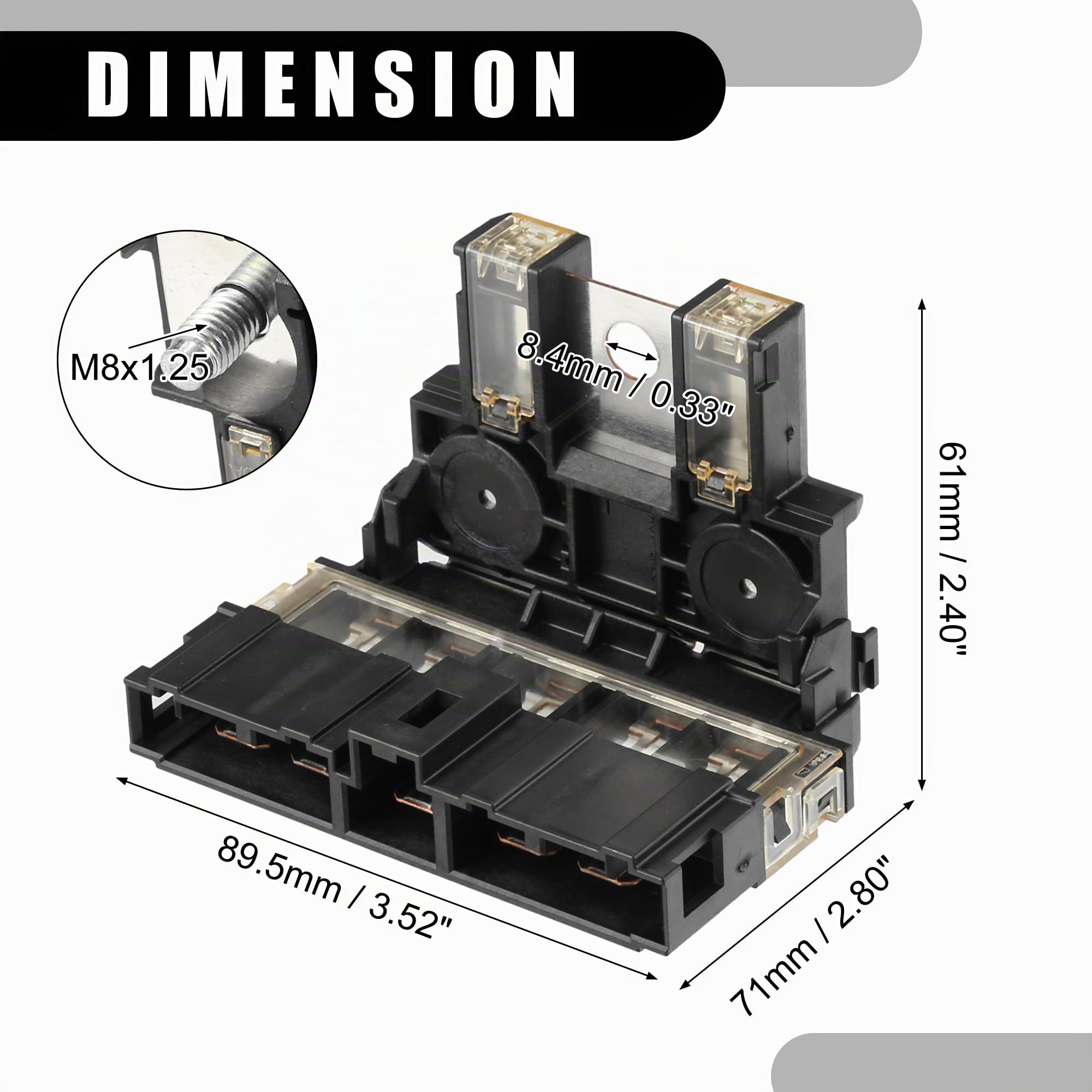 Assemblage Borne Fusible Batterie Pour Nissan G35-1 Pièce | Couleur Noir, Matériau Plastique/Métal, Taille 89.5X71X61mm, Pour Nissan FX35 FX45 NV200, OE 24380BB50A/2438079913