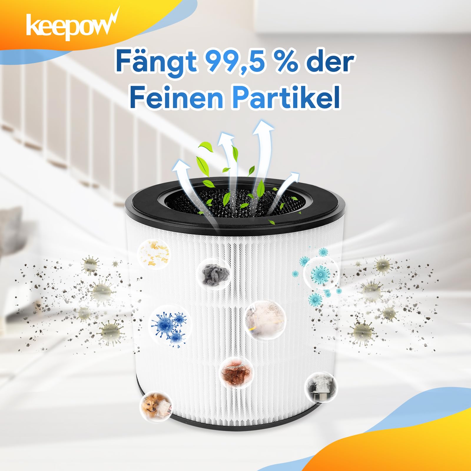 PUREBURG Ersatzfilter FY0293 Für Philips Serie 800 - 2er Pack H13 HEPA + Aktivkohle, 2-in-1