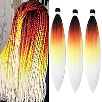 Vista 8 de Cabello trenzado preestirado de 30 pulgadas, 8 paquetes de extensiones de cabello profesional sintético trenzado de ganchillo suave textura Yaki